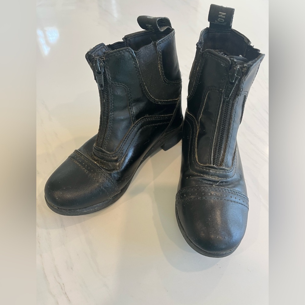 Saxon Black Riding Paddock Boots - Size 12